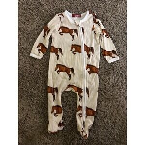 milkberry pajamas‎ horses western 3-6 month
